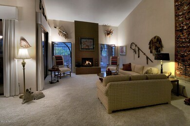 Living room with Vaulted Ceilings