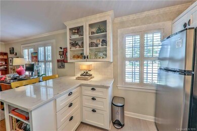 Kitchen peninsula with smart storage options.