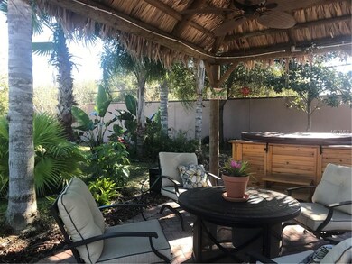 Thatch Tiki Hut has ambient electric rope lightnin