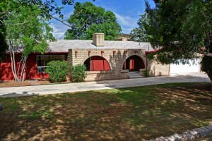 Slump Block Arches Patio behind