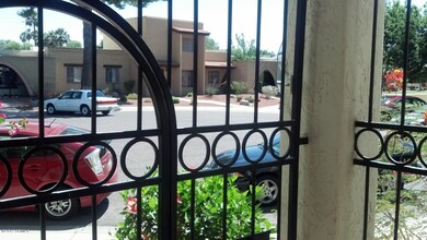 View from the front porch behind gate