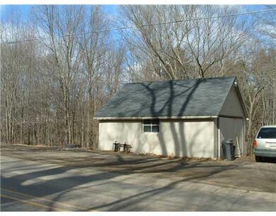 Exterior Front. 2 car detached garage