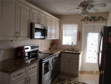 plenty of counter space and a service door