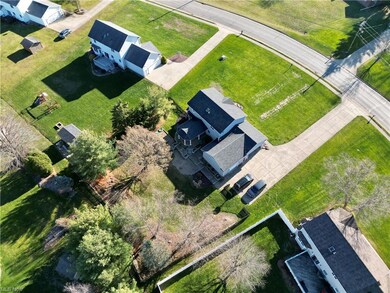 Aerial view of neighboring properties