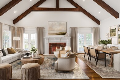 High cathedral ceilings in Living room of main hom