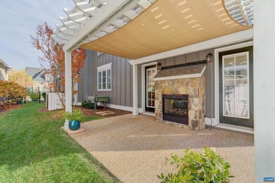 Private back yard with patio and dual sided firepl