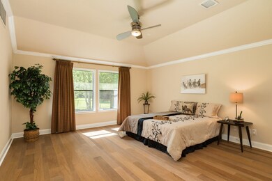 Master is oversized with a tray ceiling and plenty