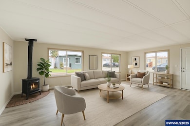 Virtual staging of a living room