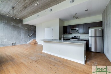 kitchen and living area