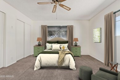 Virtually staged master bedroom