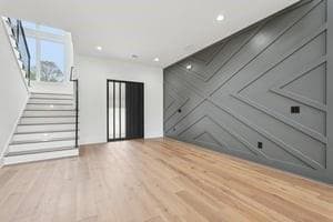 Foyer with accent wall