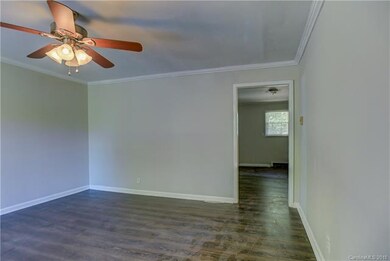 Living room enters into dining area