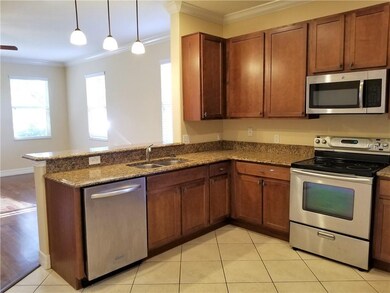 Kitchen with stainless steel appliances