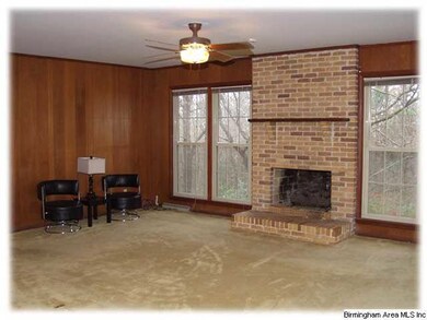 HUGE den that overlooks the wooded backyard.  Bric