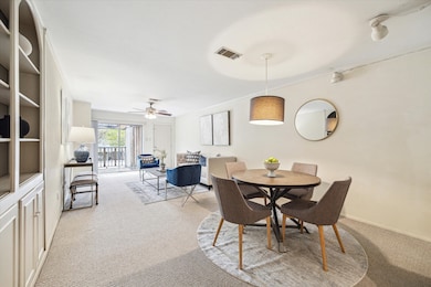 Living Room is large and open with built-in booksh