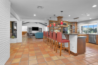 From the kitchen, you can see the timeless handmad
