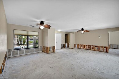 View of living room from kitchen.
