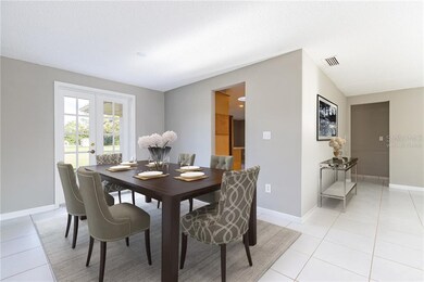 Virtually staged dining area