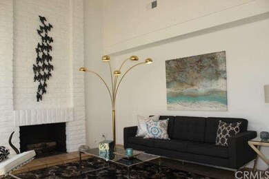 Living room with vaulted ceilings