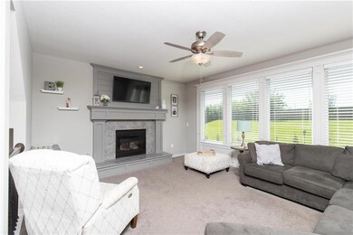 Special fireplace and mantel finish complements th