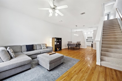 Looking across the living room towards the kitchen