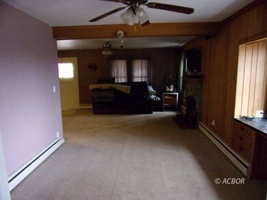 Dining Rm & Living Room with fireplace