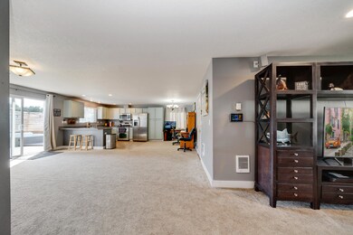 From dining room into kitchen