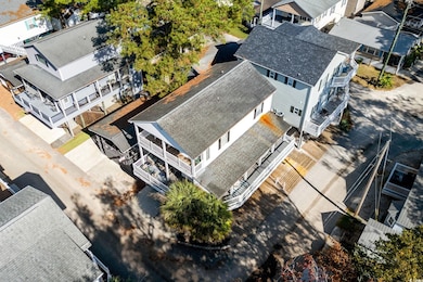 Aerial perspective of suburban area