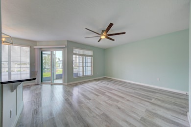 living room with door to porch