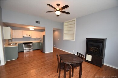 Open floor plan from the living area to the kitche