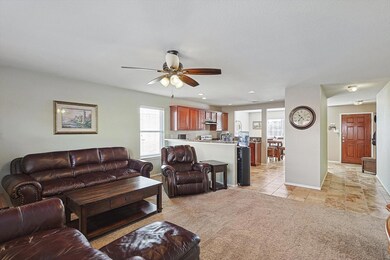 Living room with ceiling fan