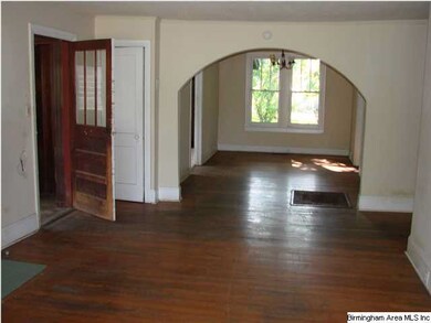 View from front door, into the living room and din