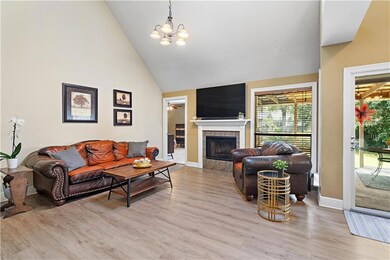 One of two living room areas. This space is accent