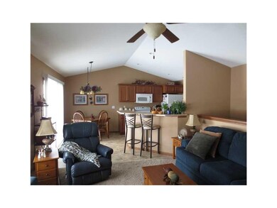 Living Room. Lovely open floor plan, featuring vau