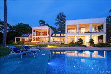 Pool with a patio area