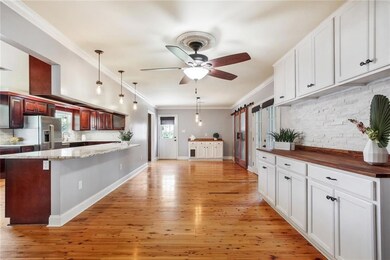 Dining / Entertaining area with extra long kitchen