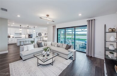 Interior photos are of a staged model home. Illust