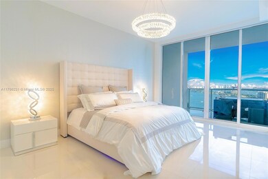 Primary Bedroom with Crystal Lighting, Custom 3-D Wallpaper, Fully-Automatic Blackout Shade, and Stunning Views