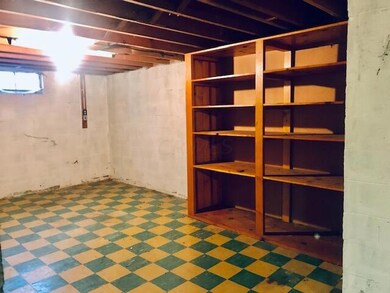 Storage shelves in basement