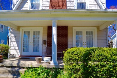Front Porch with Double French Doors