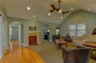 Spacious living room w/ vaulted ceilings, double c