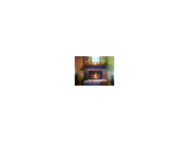 Beautiful masonry fireplace.