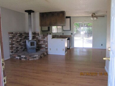 Living room with wood stove