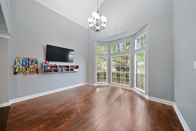 The bright formal sitting area to the right as you
