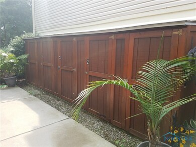 Exterior storage shed included.