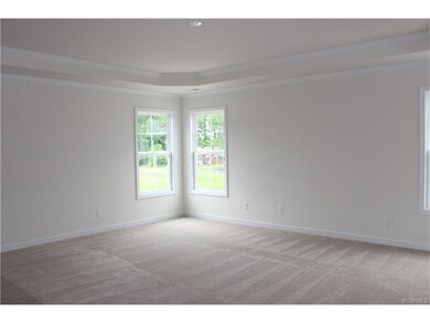 Master bedroom with tray ceiling.