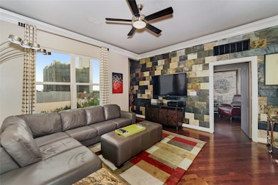 Another view of the living room space that's large