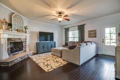 Wood burning fireplace in the living room!