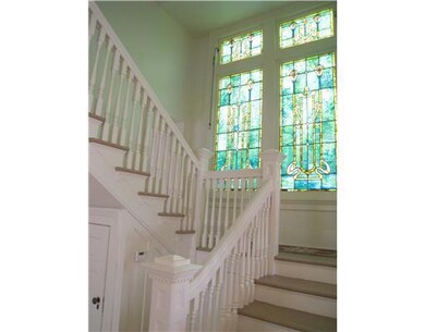 Stairwell. Gorgeous Art Nouveau Stained Glass Wind