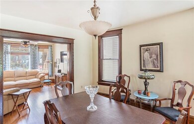 Dining room looking into living room.